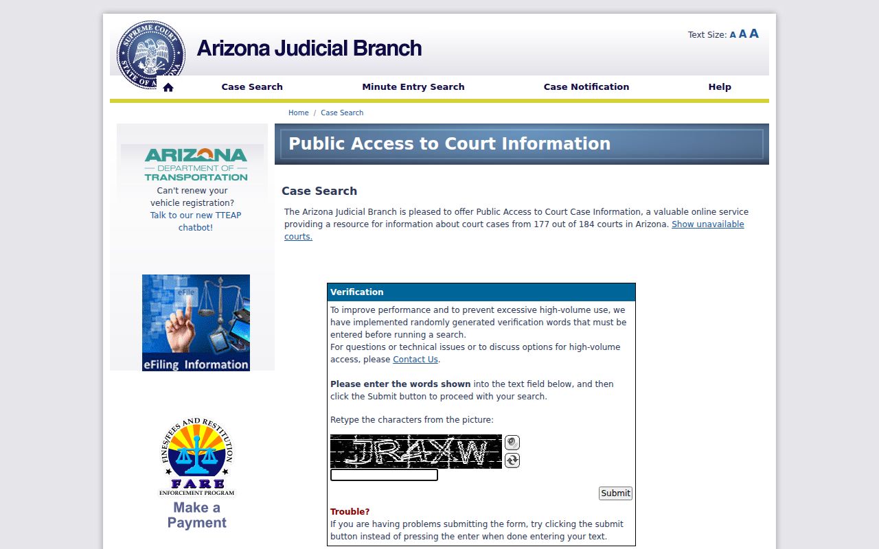 Glendale residents directory Arizona court case lookup