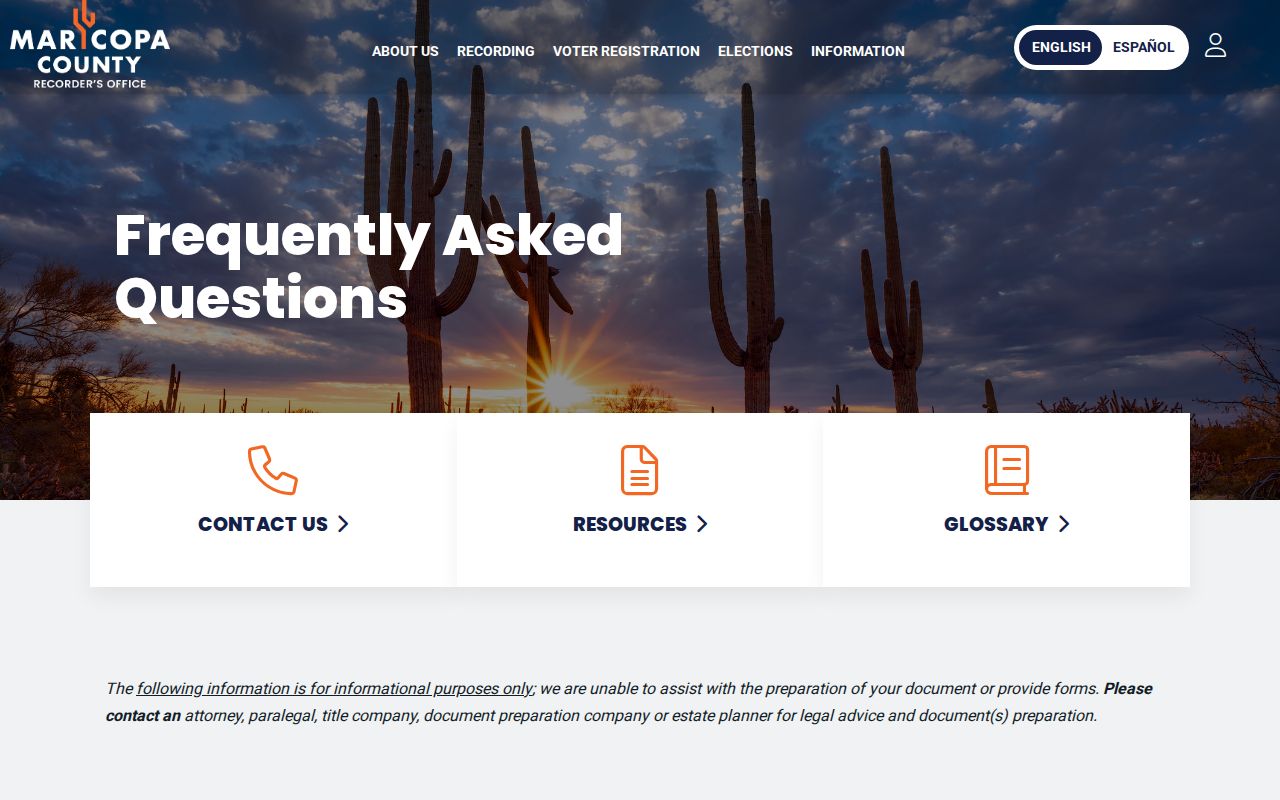 Glendale previous residents research through the Maricopa County Recorder FAQ