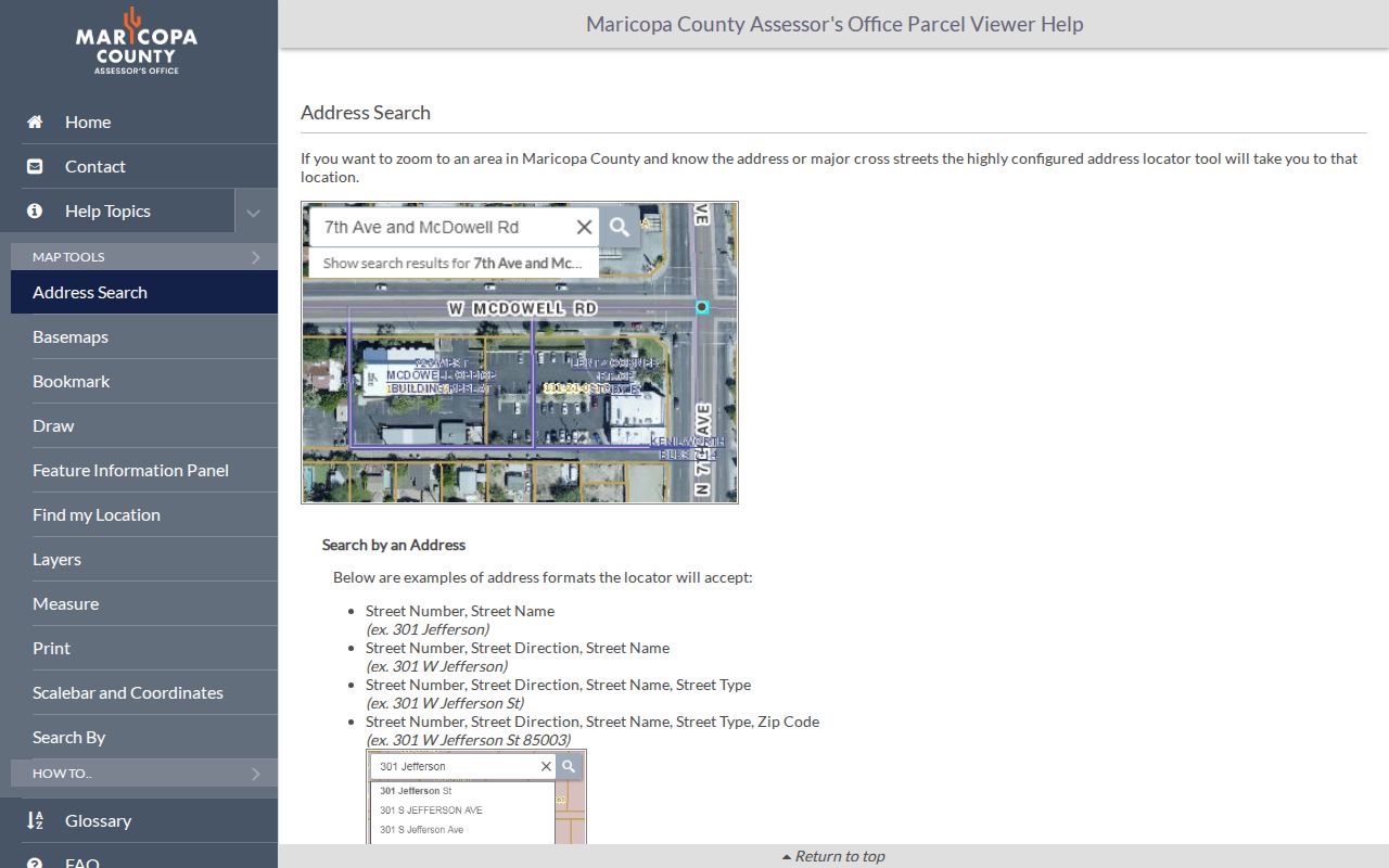 Glendale street directory Parcel Viewer address geocoder