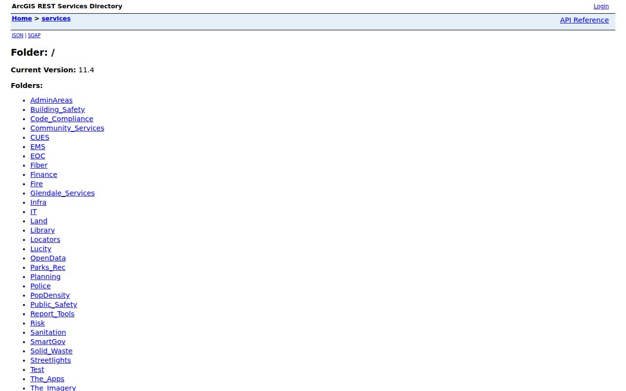 Glendale ZIP code directory city GIS service layers